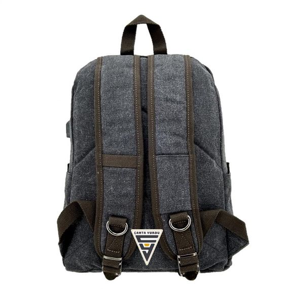 Ççs London 51568 Kanvas Usb Sırt Çantası Siyah - fotoğraf 4