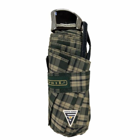 Мікро міні парасолька April A-236l, водонепроникна, з мікрофібри, зелена, компактно складається, зручна для використання будь-яким користувачем - фото 2