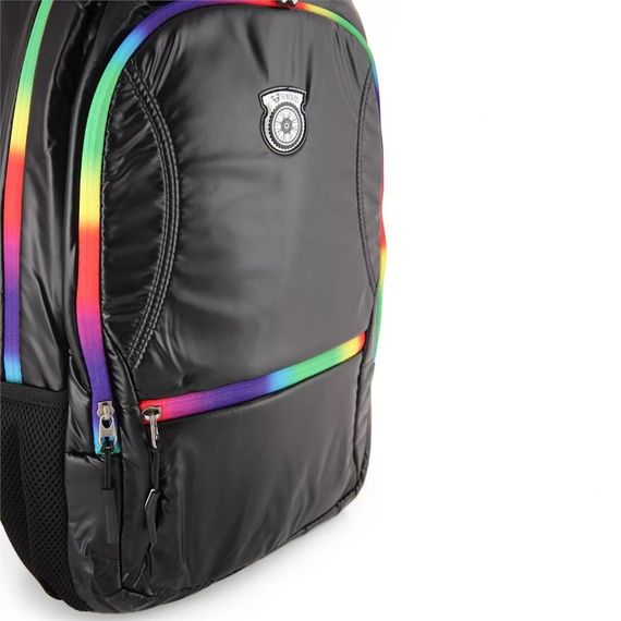 Рюкзак Young 51516 для школи чорного кольору з 2 основними відділеннями, регульованими бретелями та відкритими кишенями - фото 2