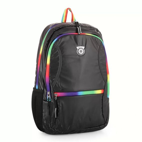 Рюкзак Young 51516 для школи чорного кольору з 2 основними відділеннями, регульованими бретелями та відкритими кишенями - фото 4