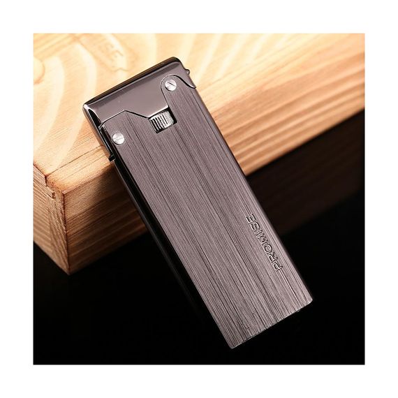 Çelik Depolu Promise Slim Çakmak Gümüş Grisi - fotoğraf 2