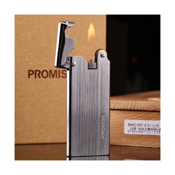 Çelik Depolu Promise Slim Çakmak Gümüş Grisi - fotoğraf 3