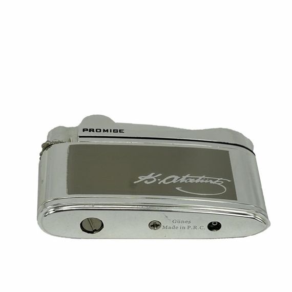 Atatürk Imzalı Gazlı Çakmak Gümüş Renk - фото 2