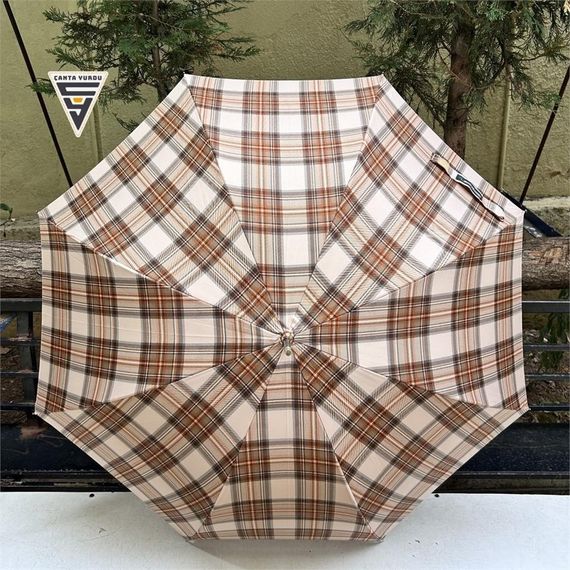 Snotline 23L Baston L5 Kadın Şemsiye Ekose Kahve - fotoğraf 5