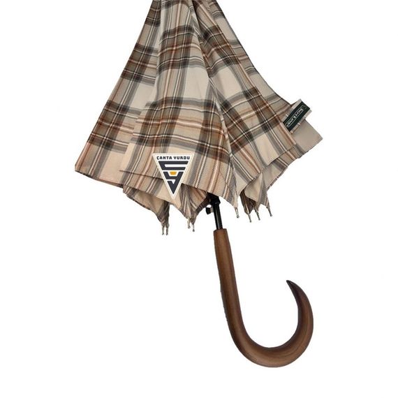 Snotline 23L Baston L5 Kadın Şemsiye Ekose Kahve - fotoğraf 3