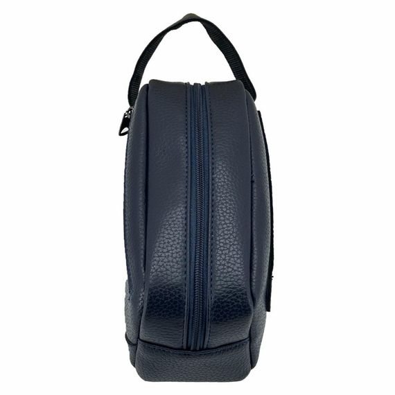 Чоловічий чохол для подорожей Ççs London 31503, синій, з веганської шкіри, 21x12x8 см, з основним відділенням на блискавці для ваших засобів догляду - фото 4