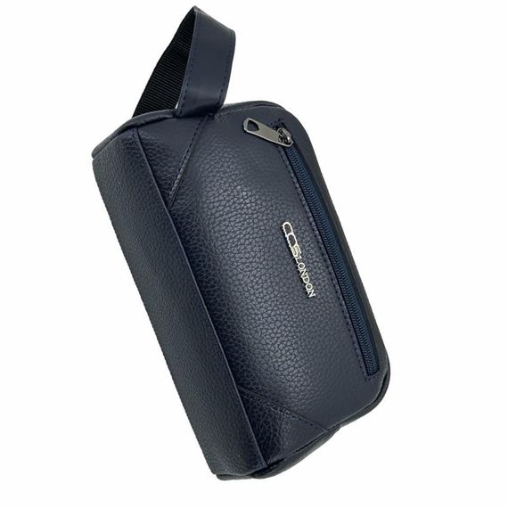 Чоловічий чохол для подорожей Ççs London 31503, синій, з веганської шкіри, 21x12x8 см, з основним відділенням на блискавці для ваших засобів догляду - фото 2