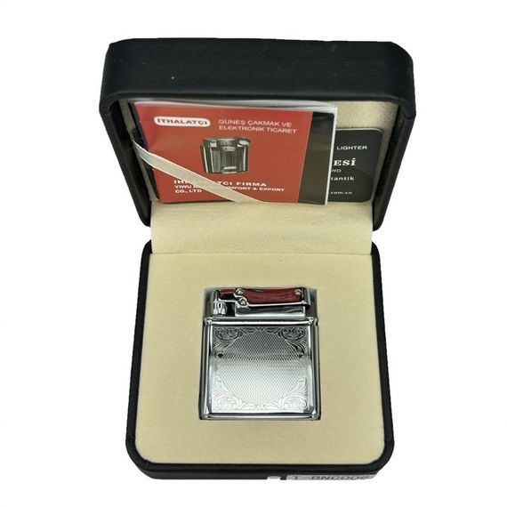 Retro Benzinli Çakmak Muhtar Çakmağı Gümüş - photo 3