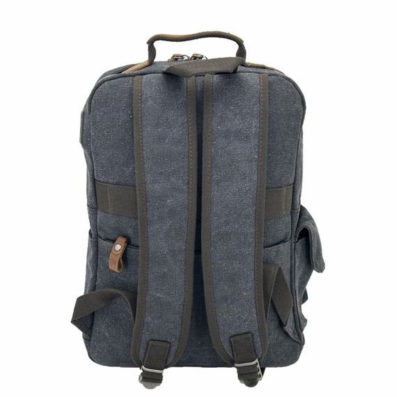 Ççs London 51565 Kanvas Laptop Sırt Çantası Siyah - fotoğraf 5