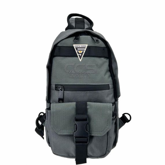 Чоловічий рюкзак Ççs London 51606 сірий, водонепроникна конструкція, 2 кишені, стильний дизайн, ідеальний для щоденного використання - фото 1