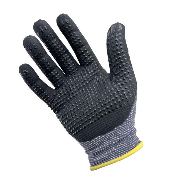 12 Adet S-M Mikro Puanlı Eldiven Koruyucu İş Eldiveni Siyah - fotoğraf 2