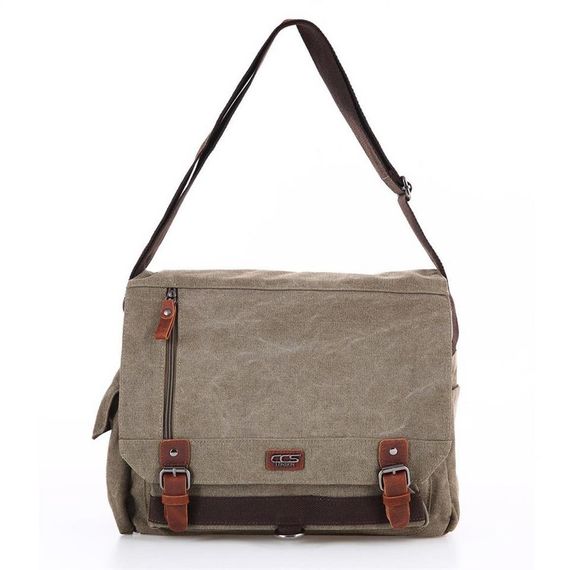 Ççs London 31466 Omuz Askılı Evrak Çantası Haki - fotoğraf 1