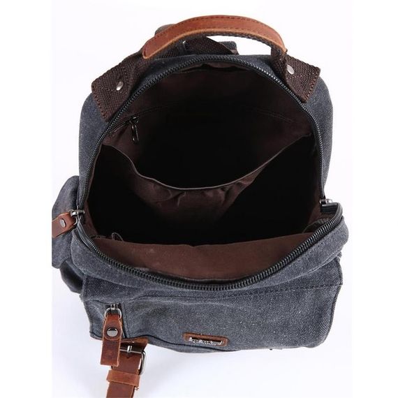 Ççs London 51563 Kanvas Çapraz Sırt ve Göğüs Çantası Siyah - fotoğraf 2