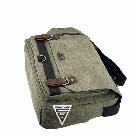 Ççs London 31466 Omuz Askılı Evrak Çantası Haki - fotoğraf 2