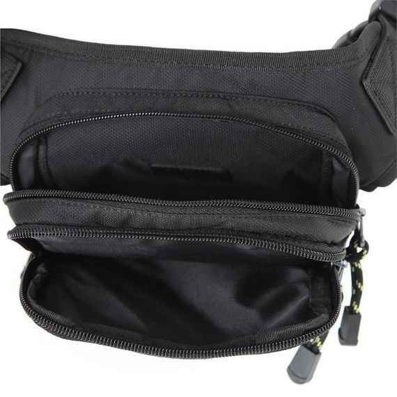 Чоловіча чорна сумка для мотоцикла на пояс та ногу, водостійка, регульовані ремені, 2 відділення на блискавці - фото 4