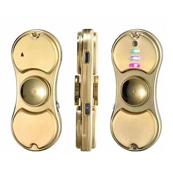 Stres Çarklı Işıklı Usb Şarjlı Tesla Çakmak Altın Sarısı - صورة 2