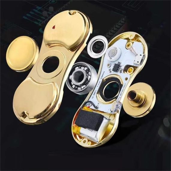 Stres Çarklı Işıklı Usb Şarjlı Tesla Çakmak Altın Sarısı - صورة 3