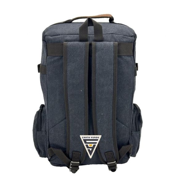 Ççs London 51564 Kanvas Seyahat Sırt Çantası Siyah - fotoğraf 3