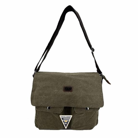 Мужская сумка через плечо Ççs London 31469, размер 33x28x10 см, 1 основное отделение, отделение для ноутбука, магнитная застежка, качественный канвас - фото 5