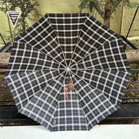 April A238L Otomatik Special Ekose B10 Şemsiye Siyah - фото 3