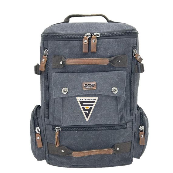 Ççs London 51564 Kanvas Seyahat Sırt Çantası Siyah - fotoğraf 1