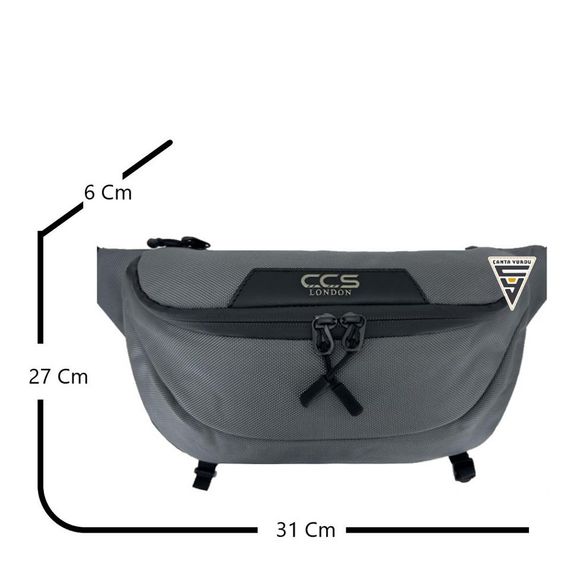 ÇÇS London 31412 Double Compartment XL Waist Bag Gray - photo 2