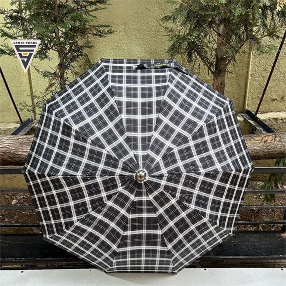 April A238L Otomatik Special Ekose B10 Şemsiye Siyah - фото 4