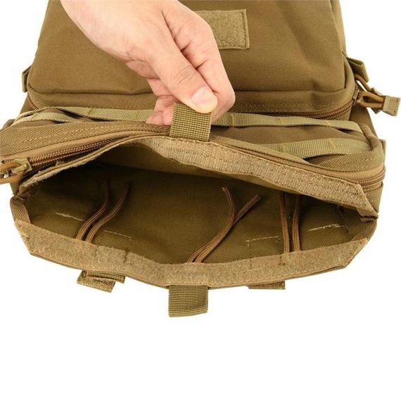 Тактильная сумка для воды Taktikal TK1003 Molle, модулярная, камуфляж, для армии, 3L, 1000D нейлон, карманы для телефона и ключей, размеры 37x27x10 см - фото 2