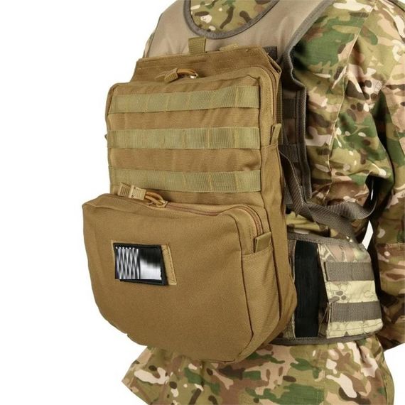 Тактильная сумка для воды Taktikal TK1003 Molle, модулярная, камуфляж, для армии, 3L, 1000D нейлон, карманы для телефона и ключей, размеры 37x27x10 см - фото 3