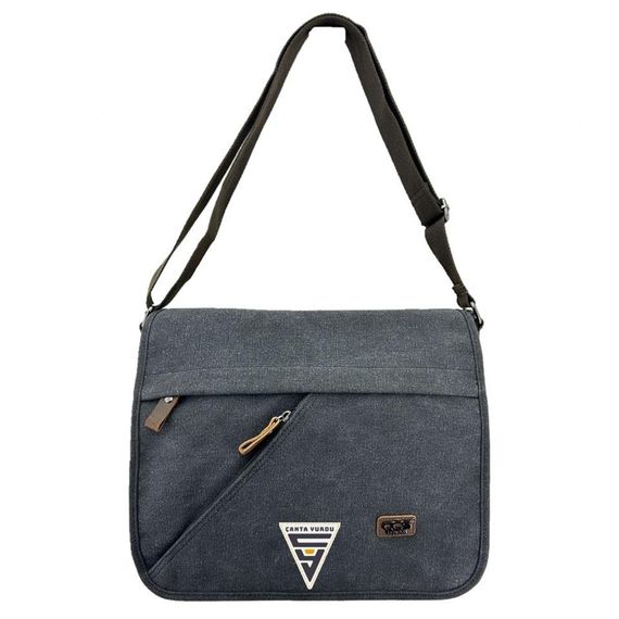 Ççs London 31472 Canvas Messenger Bag Briefcase Black - photo 1