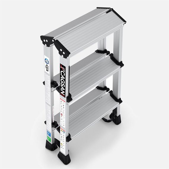 3 Basamaklı Çift Çıkışlı Alüminyum Merdiven - photo 2