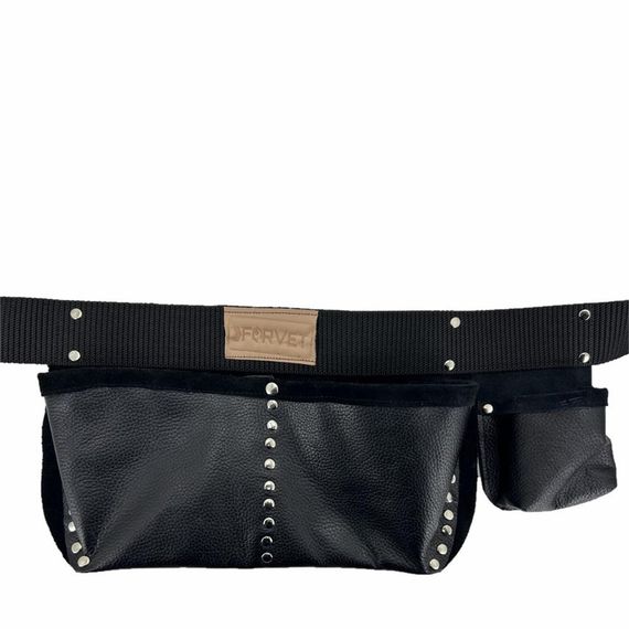 10 Adet Hakiki Deri Çivi Önlüğü Bel Çantası Siyah - fotoğraf 1