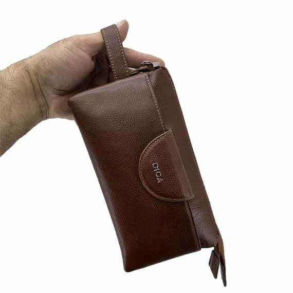 Diga Hakiki Deri 3006 Dopp Kit El Çantası Taba - صورة 3