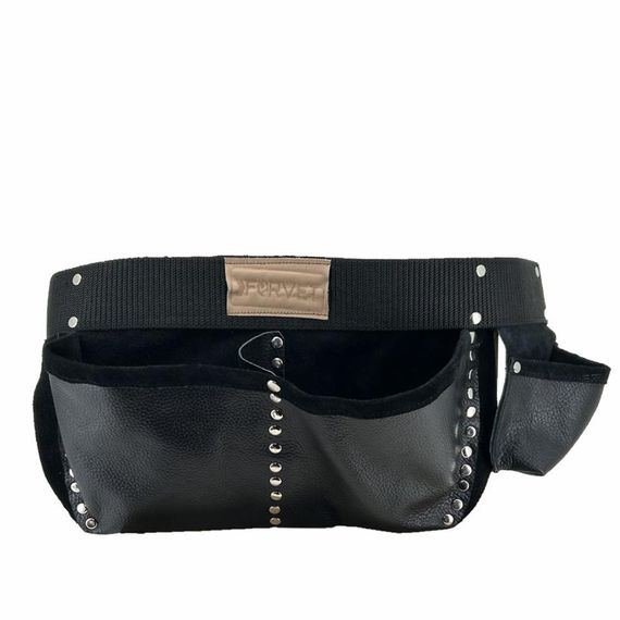 10 Adet Hakiki Deri Çivi Önlüğü Bel Çantası Siyah - fotoğraf 2