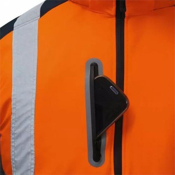 Softshell Reflektörlü İş Montu Su Geçirmez Ceket Turuncu - صورة 5