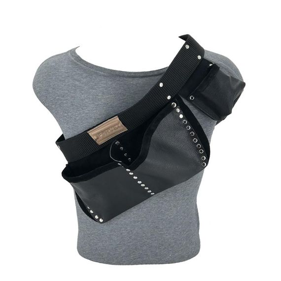 10 Adet Hakiki Deri Çivi Önlüğü Bel Çantası Siyah - fotoğraf 5
