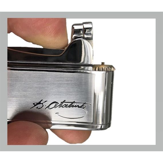 Atatürk İmzalı İbelo Tarz Gazlı Çakmak Gümüş Renk - fotoğraf 5