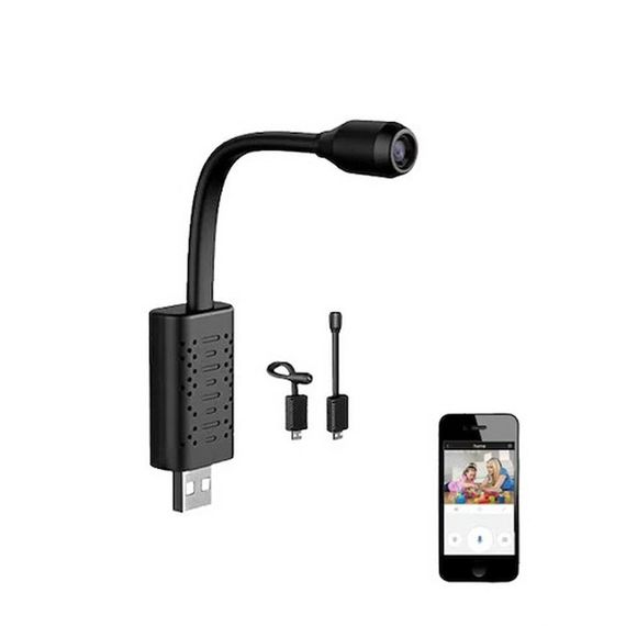 Микро Wi-Fi USB-камера для живых трансляций, черная, поддержка 128 ГБ, запись без интернета, управление движением, низкое энергопотребление - фото 2