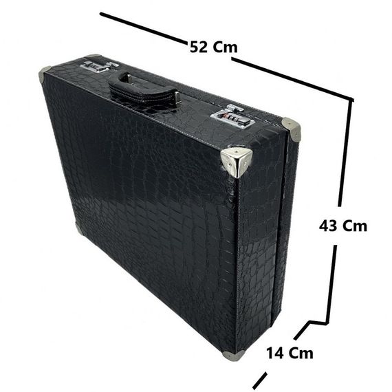 Чорна сумка для перевезення та зберігання ювелірних виробів з місцем для 85 тиса, розміри 52x43x14 см, з якісного штучного матеріалу - фото 2