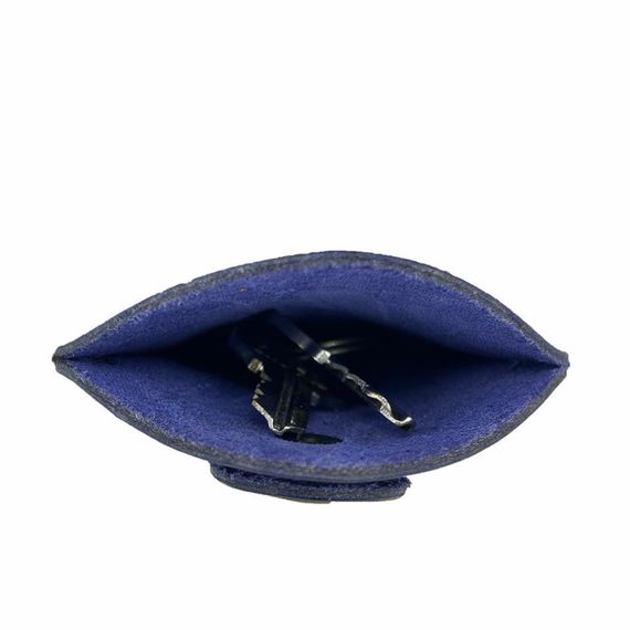 Genuine Leather Keychain Blue - photo 5