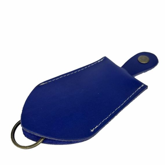 Genuine Leather Keychain Blue - photo 2