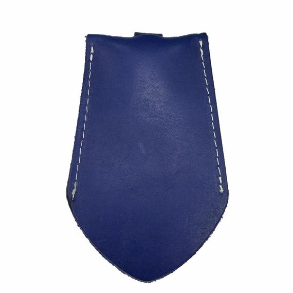 Genuine Leather Keychain Blue - photo 3