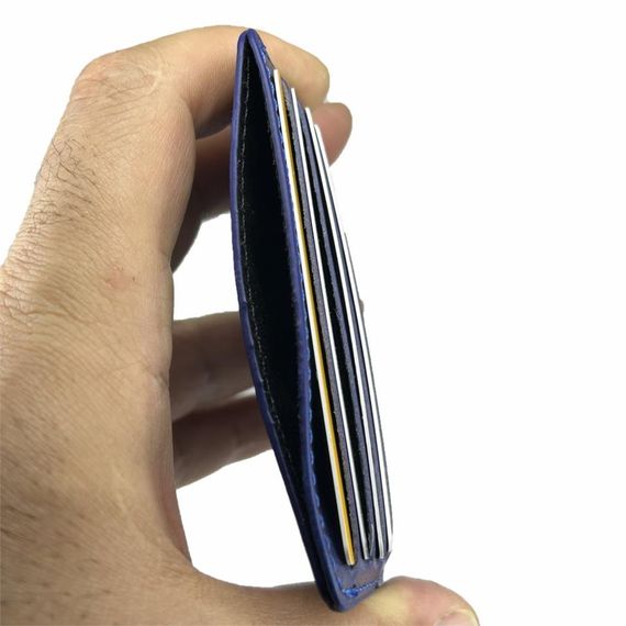 Hakiki Deri 8 Gözlü Kartlık Lacivert - photo 2