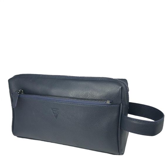 Hakiki Deri CA251 Dopp Kit El Çantası Lacivert - fotoğraf 5