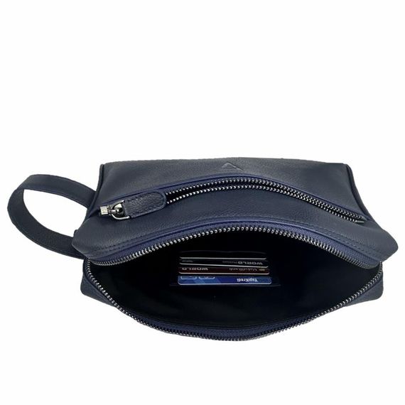 Hakiki Deri CA251 Dopp Kit El Çantası Lacivert - fotoğraf 4