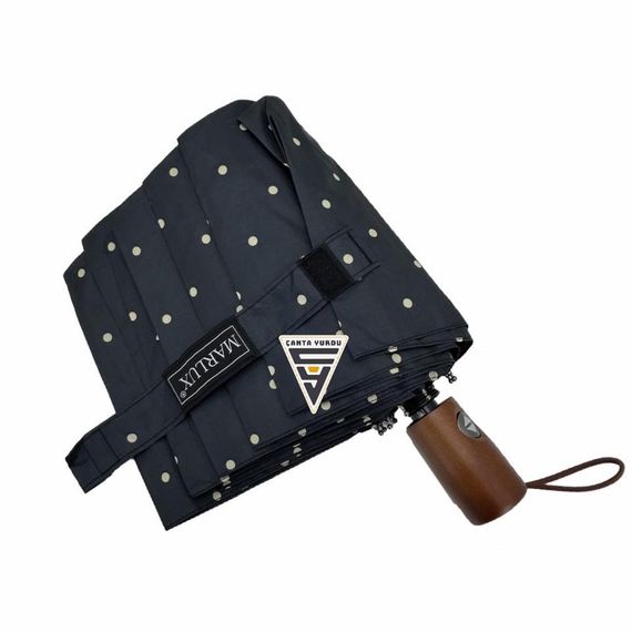 Marlux Polka Dot Wooden Handle Fully Automatic Umbrella - photo 1