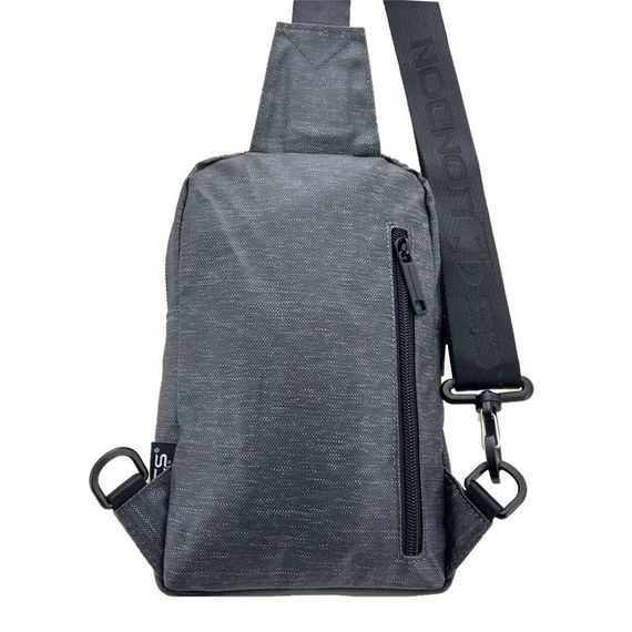 Сумка Ccs Bodybag 31161, серая, одно肩ная, дождевлагозащитная, легкий полиэстер, регулируемые лямки, передние карманы с молнией - фото 3