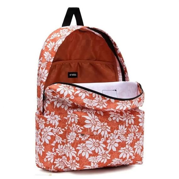 Vans Old Skool 22L Sırt Çantası Çiçekli Turuncu - fotoğraf 4