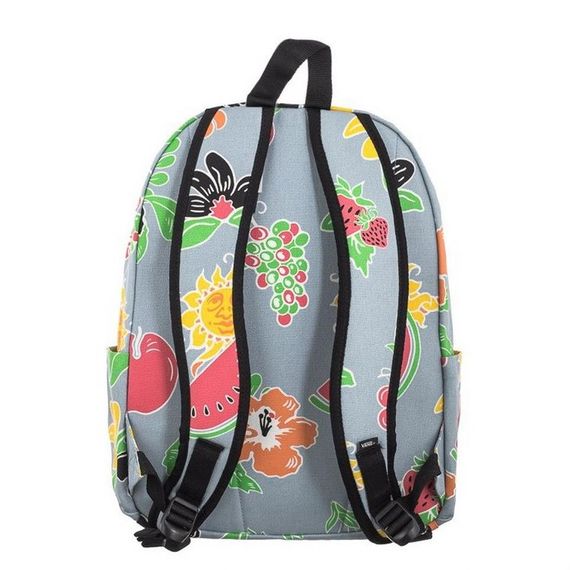 Рюкзак Vans Old Skool 22L квітковий синій з органайзером, відділенням для 15'' ноутбука і кишенею для пляшки, екологічні матеріали - фото 4