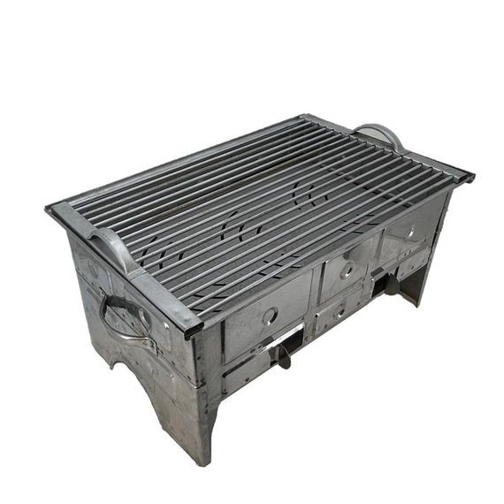 Нержавеющий мангал среднего размера 304 с двойной камерой для огня, местный продукт, легкая очистка, размеры 45X29X22 см - фото 3